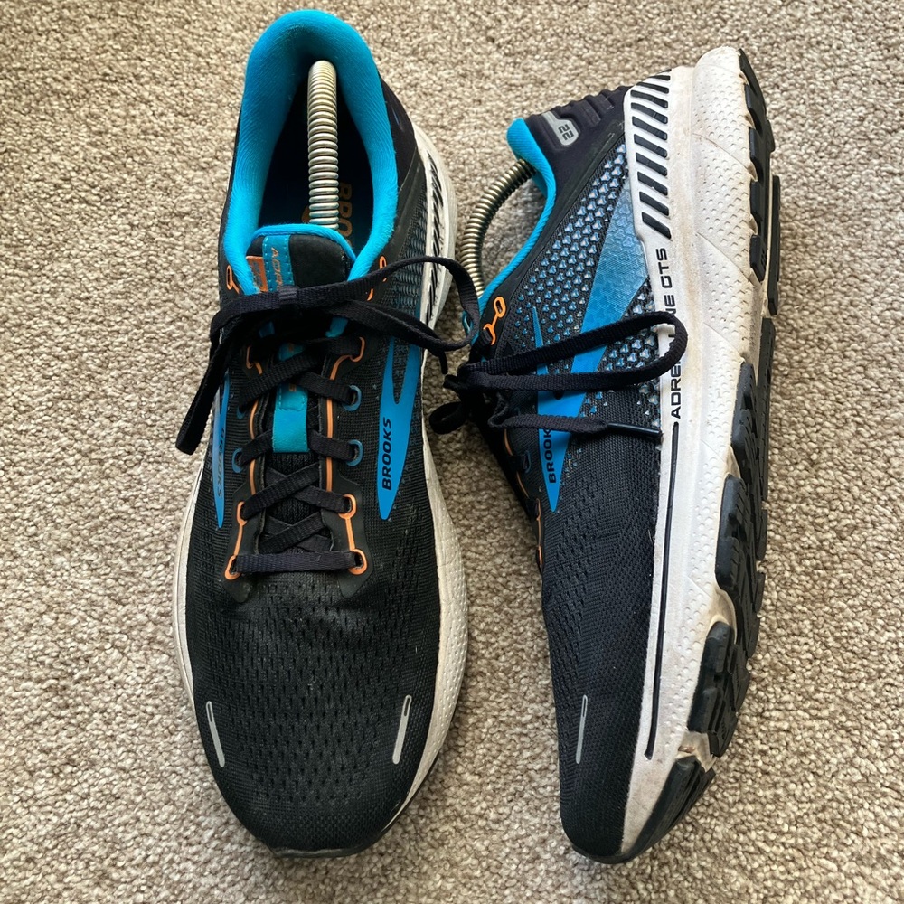 Brooks Black Blue Adrenaline GTS 22‎ Athletic Running Shoes Size 11.5D